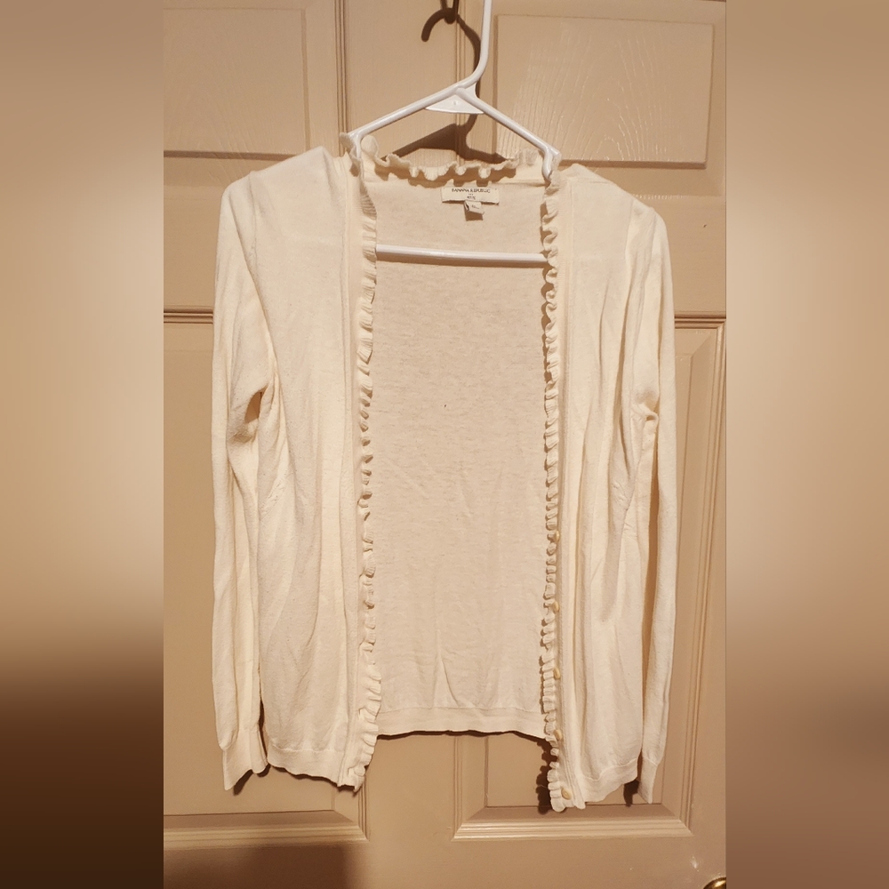 Banana Republic Small Petite White Cardigan
